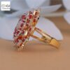 Flower Shape Ring Made in 18kt Gold Studded With VVS Lab Grown Diamonds, Gift for her, Big Jewelry, Giant Ring, Birthday/Anniversary Gift