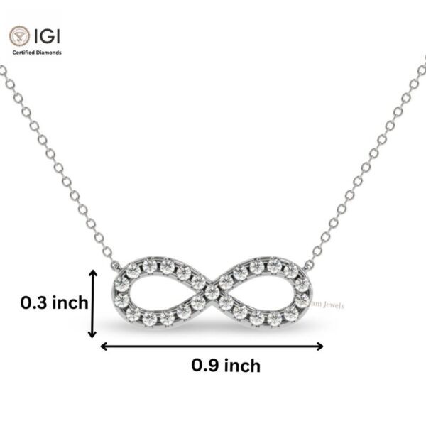 Infinity Loop Symbol Delicate Pendant For Women's in 18KT Gold Studded With VVS Lab Grown Certified Diamond With Chain, Custom Pendant, Gift