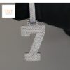 Personalized Number Pendant 1" Inch Long Made In 10KT Gold /14 KT Gold Embellished With Shiny Moissanite Diamonds As A Lucky Number Gift