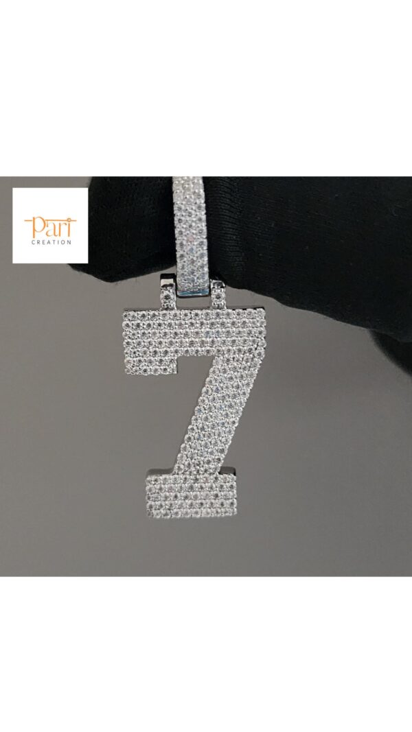 Personalized Number Pendant 1" Inch Long Made In 10KT Gold /14 KT Gold Embellished With Shiny Moissanite Diamonds As A Lucky Number Gift