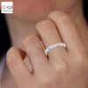 Eternity Band Ring with Princess Cut VVS Quality Certified Lab Diamonds in 18kt Gold, Engagement Ring, Custom Ring, Handmade Jewelry