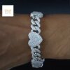 Iced Out Heart Cuban Link Bracelet Made in 925Sterling Silver Studded with Moissanite Stone To The Special One For Anniversary/Birthday Gift