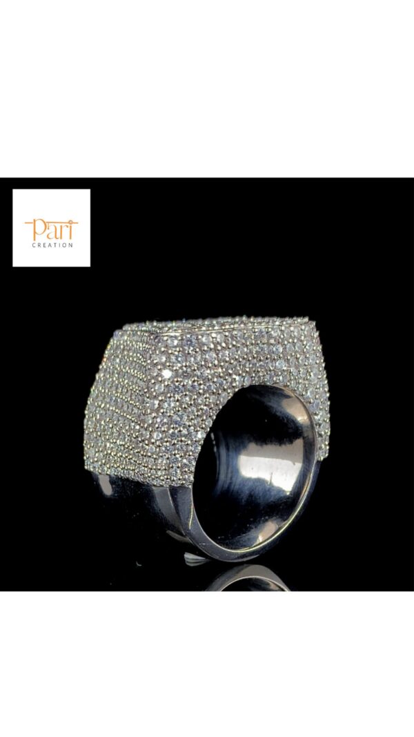 Luxury Iced Out Custom Number Ring Made In 925 Sterling Silver Studded With Shinny Moissanite Diamond For Birthday And Anniversary Gift
