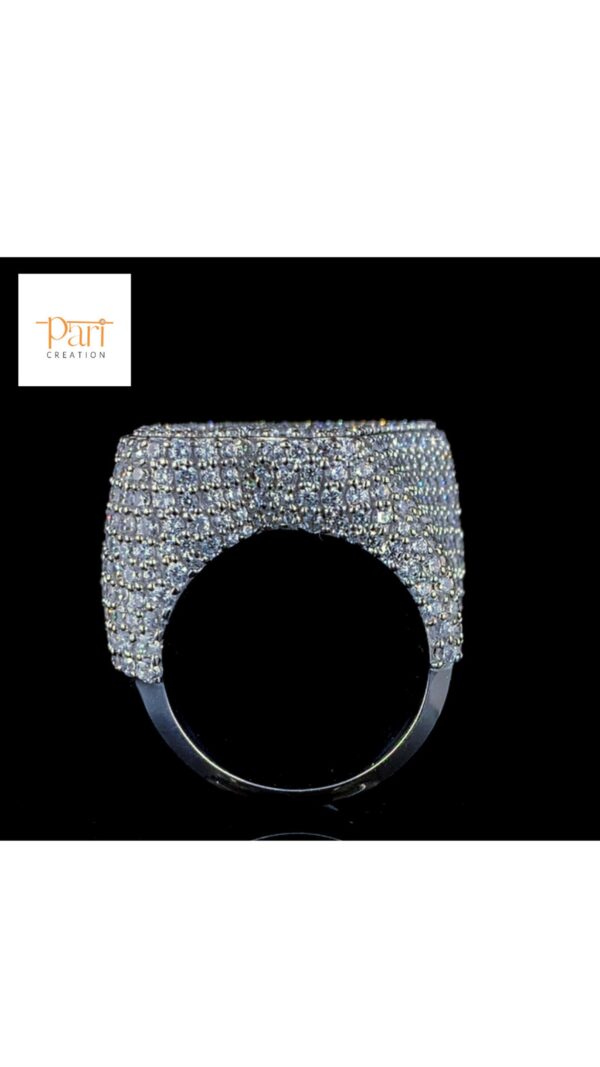 Luxury Iced Out Custom Number Ring Made In 925 Sterling Silver Studded With Shinny Moissanite Diamond For Birthday And Anniversary Gift