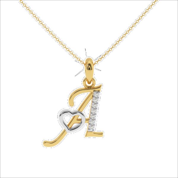 Initial Letter Pendant From A To Z Made In 18/4/10 KT Gold Studded With Lab Certified Diamonds With Chain For Birthday And Anniversary Gift
