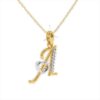 Initial Letter Pendant From A To Z Made In 18/4/10 KT Gold Studded With Lab Certified Diamonds With Chain For Birthday And Anniversary Gift