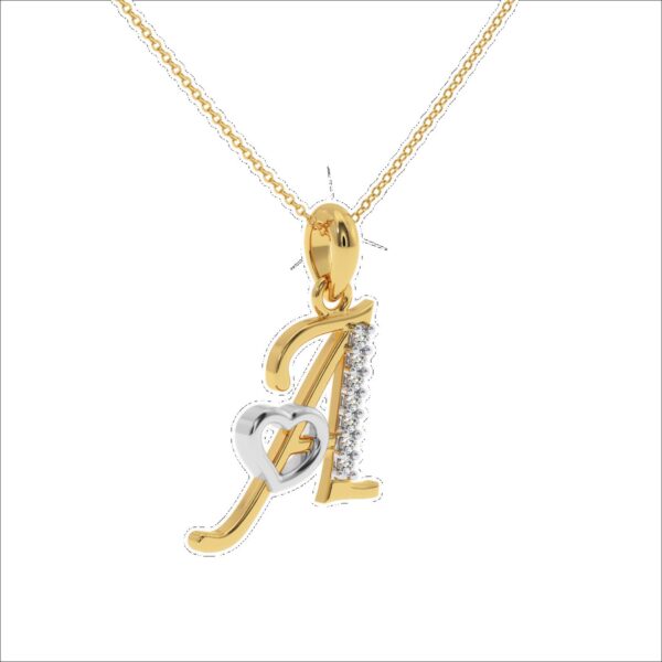 Initial Letter Pendant From A To Z Made In 18/4/10 KT Gold Studded With Lab Certified Diamonds With Chain For Birthday And Anniversary Gift