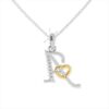 Initial Letter Pendant From A To Z Made In 18/4/10 KT Gold Studded With Lab Certified Diamonds With Chain For Birthday And Anniversary Gift