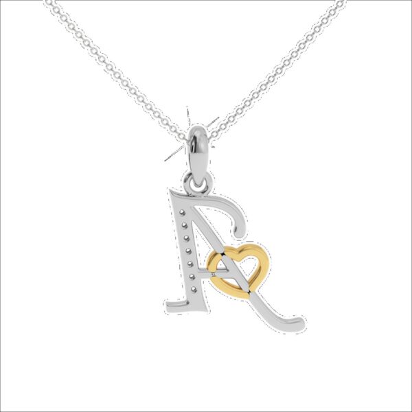 Initial Letter Pendant From A To Z Made In 18/4/10 KT Gold Studded With Lab Certified Diamonds With Chain For Birthday And Anniversary Gift