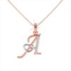 Initial Letter Pendant From A To Z Made In 18/4/10 KT Gold Studded With Lab Certified Diamonds With Chain For Birthday And Anniversary Gift