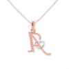 Initial Letter Pendant From A To Z Made In 18/4/10 KT Gold Studded With Lab Certified Diamonds With Chain For Birthday And Anniversary Gift