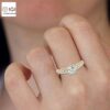 Elegant Engagement Wedding Solitaire Women's Ring Made in 18kt Gold Studded With VVS Lab Grown Diamonds, Gift, Handmade Jewelry, Custom Ring