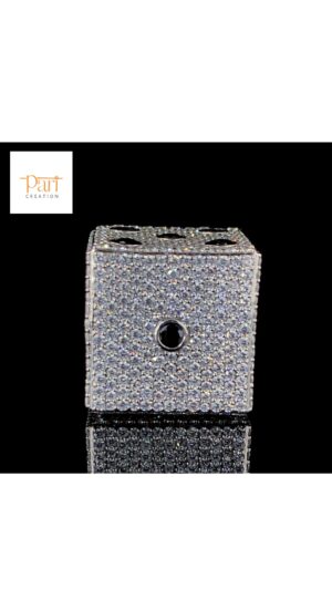Luxury Iced-Out Dice Pendant – Black & White Diamond Hip-Hop Jewelry Made In 10 KT Embellished With Moissanite Diamond For The Birthday Gift