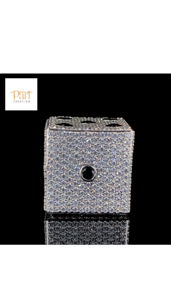 Luxury Iced-Out Dice Pendant – Black & White Diamond Hip-Hop Jewelry Made In 10 KT Embellished With Moissanite Diamond For The Birthday Gift
