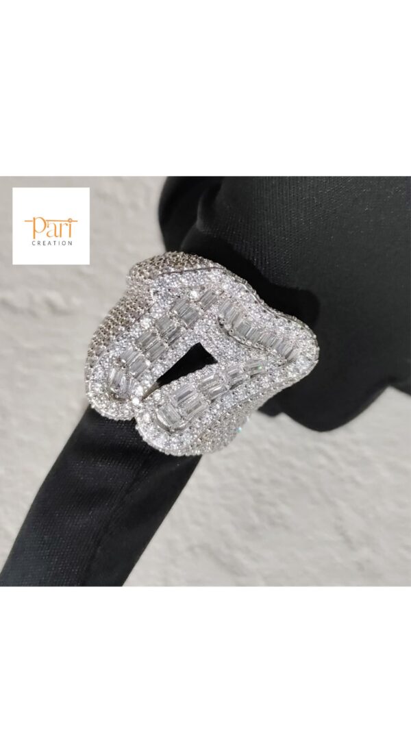 Luxury Iced Out Custom Number Ring Made In 925 Sterling Silver Studded With Shinny Moissanite Diamond For Birthday And Anniversary Gift