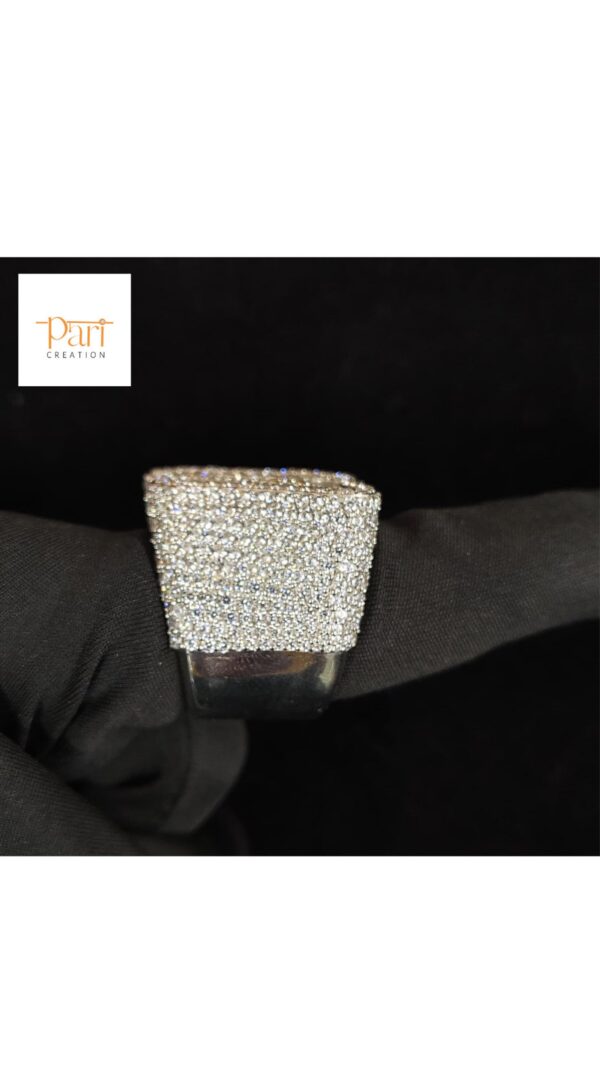 Luxury Iced Out Custom Number Ring Made In 925 Sterling Silver Studded With Shinny Moissanite Diamond For Birthday And Anniversary Gift