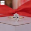 Oval Cut Solitaire Women's Ring in 18kt Gold Studded With VVS Lab Grown Diamond, Custom Engagement Wedding Ring, Certified Ring, Custom Gift