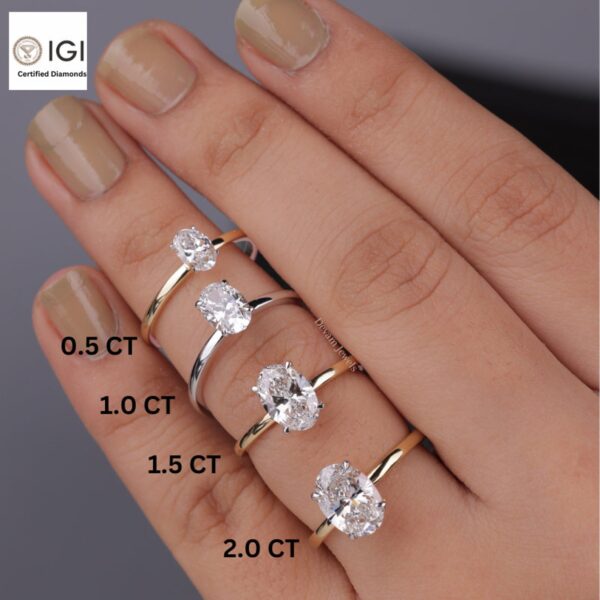 Oval Cut Solitaire Women's Ring in 18kt Gold Studded With VVS Lab Grown Diamond, Custom Engagement Wedding Ring, Certified Ring, Custom Gift