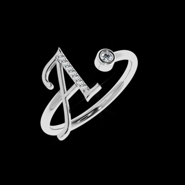 Initial Letter Ring From A To Z Made In 18/4/10 KT Gold Studded With Lab Certified Diamonds For Birthday And Anniversary Gift To Special One