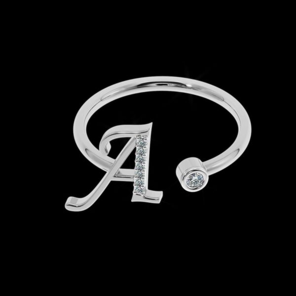 Initial Letter Ring From A To Z Made In 18/4/10 KT Gold Studded With Lab Certified Diamonds For Birthday And Anniversary Gift To Special One