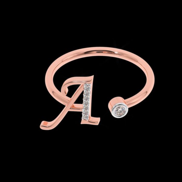 Initial Letter Ring From A To Z Made In 18/4/10 KT Gold Studded With Lab Certified Diamonds For Birthday And Anniversary Gift To Special One