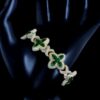 Flower Style Infinity Link Bracelet Made In 14 / 10 KT Gold Embellished With Shinny Moissanite Diamond For Anniversary Gift To A Special One