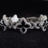 Flower Style Infinity Link Bracelet Made In 14 / 10 KT Gold Embellished With Shinny Moissanite Diamond For Anniversary Gift To A Special One