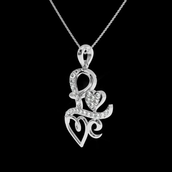 Love Style Pendant Made In 18/ 14/ 10/ KT Gold Embellished With Certified Lab Diamonds For The Birthday And Anniversary Gift To Special One