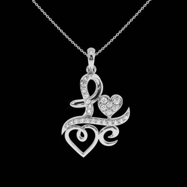 Love Style Pendant Made In 18/ 14/ 10/ KT Gold Embellished With Certified Lab Diamonds For The Birthday And Anniversary Gift To Special One