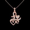 Love Style Pendant Made In 18/ 14/ 10/ KT Gold Embellished With Certified Lab Diamonds For The Birthday And Anniversary Gift To Special One