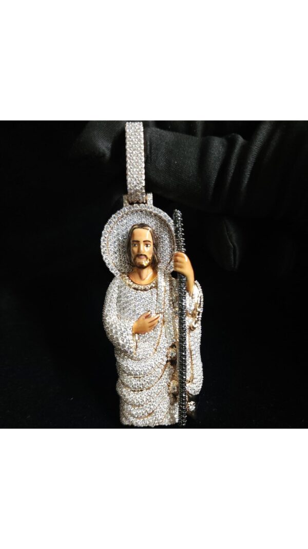 Divine Grace The Jesus Pendant Made In 14/10 KT Gold Studded With VVS Moissanite Diamonds For The Gift On Christmas Or Religious Events