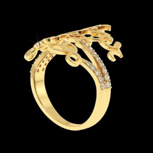 Never Let You Go Style Ring Made 18 / 14 / 10KT Gold Embellished With Certified Lab Diamonds For Anniversary And Forever Special Person Gift