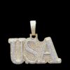 Iced Out letter Customized Pendant of 1" high 2" wide Made in 925 Sterling Silver Embellished With Moissanite Diamonds For Memorial Gift
