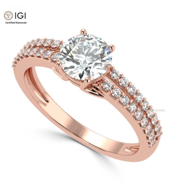 Trendy Engagement Wedding Solitaire Women's Ring Made in 18kt Gold Studded With VVS Lab Grown Diamonds, Gift, Luxury Jewelry, Custom Ring
