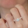 Trendy Engagement Wedding Solitaire Women's Ring Made in 18kt Gold Studded With VVS Lab Grown Diamonds, Gift, Luxury Jewelry, Custom Ring