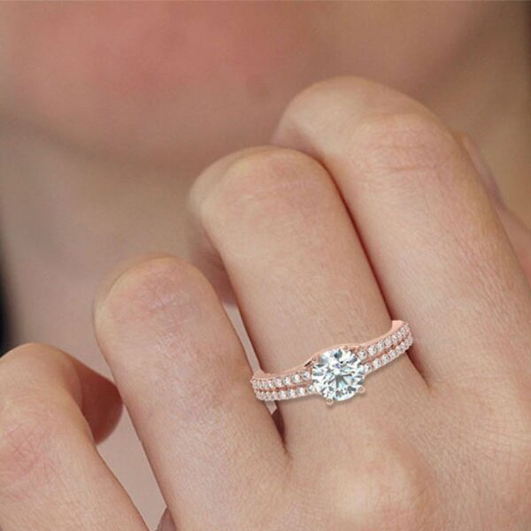 Trendy Engagement Wedding Solitaire Women's Ring Made in 18kt Gold Studded With VVS Lab Grown Diamonds, Gift, Luxury Jewelry, Custom Ring