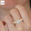 Trendy Engagement Wedding Solitaire Women's Ring Made in 18kt Gold Studded With VVS Lab Grown Diamonds, Gift, Luxury Jewelry, Custom Ring