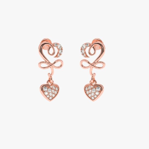 Unique Style Earing Made In 18 / 14 / 10 KT Gold Embellished With Certified Lab Diamonds For Birthday And Anniversary Gift To Special One