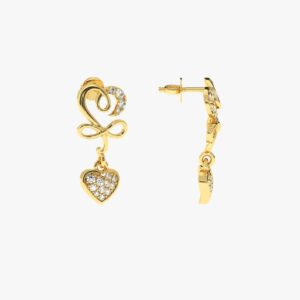 Unique Style Earing Made In 18 / 14 / 10 KT Gold Embellished With Certified Lab Diamonds For Birthday And Anniversary Gift To Special One