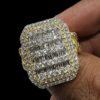 HipHop Style Fully Iced Out Ring Made In 925 Sterling Silver Embellished With Shinny VVS Moissanite Diamonds For Anniversary Gift