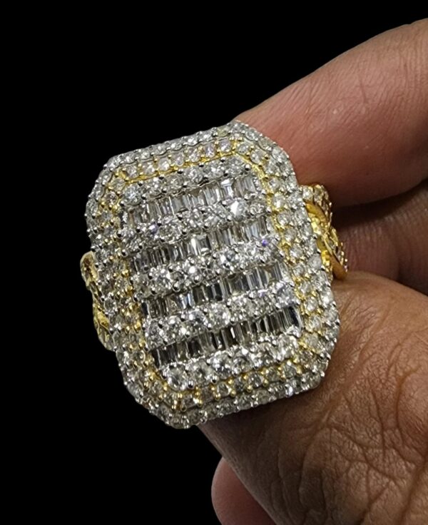 HipHop Style Fully Iced Out Ring Made In 925 Sterling Silver Embellished With Shinny VVS Moissanite Diamonds For Anniversary Gift