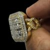 HipHop Style Fully Iced Out Ring Made In 925 Sterling Silver Embellished With Shinny VVS Moissanite Diamonds For Anniversary Gift