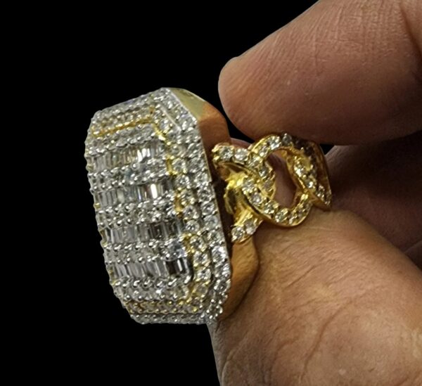 HipHop Style Fully Iced Out Ring Made In 925 Sterling Silver Embellished With Shinny VVS Moissanite Diamonds For Anniversary Gift