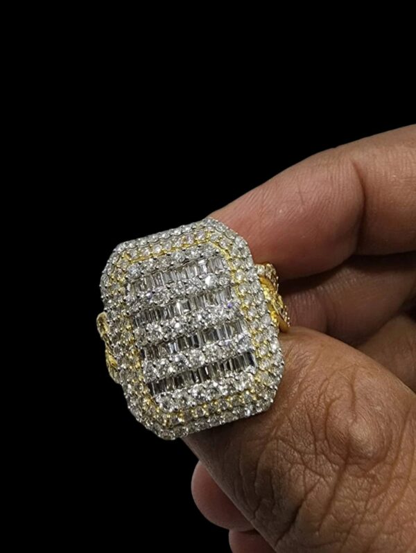 HipHop Style Fully Iced Out Ring Made In 925 Sterling Silver Embellished With Shinny VVS Moissanite Diamonds For Anniversary Gift