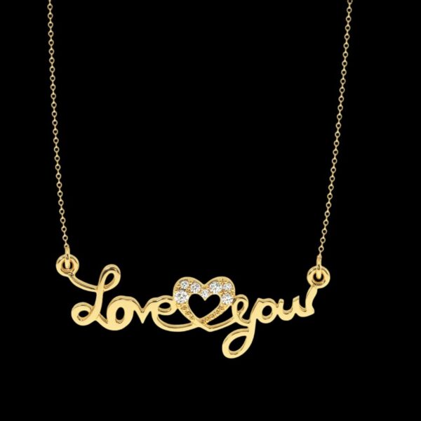 Love You Style Pendant Made In 18/14/10KT Gold Embellished With Certified Lab Diamonds For The Birthday And Anniversary Gift To Special One
