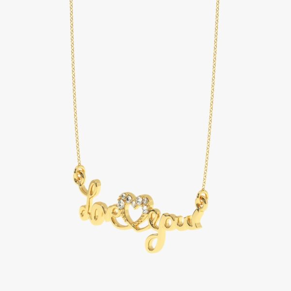 Love You Style Pendant Made In 18/14/10KT Gold Embellished With Certified Lab Diamonds For The Birthday And Anniversary Gift To Special One