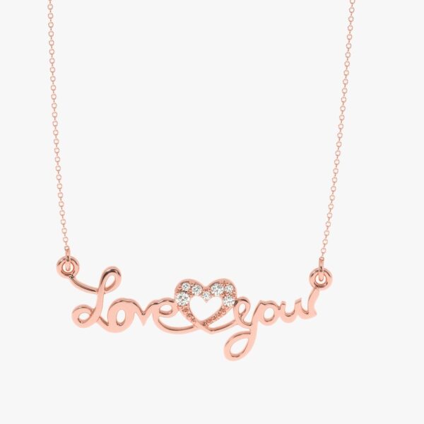 Love You Style Pendant Made In 18/14/10KT Gold Embellished With Certified Lab Diamonds For The Birthday And Anniversary Gift To Special One
