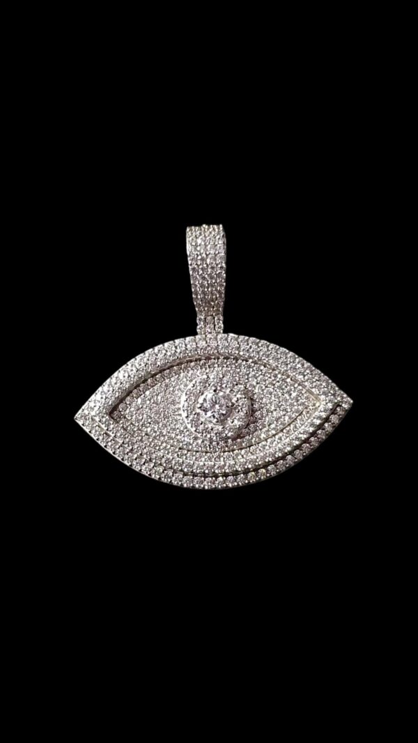 Iced Out Ankh Pendant 1.25" Long Made in 925 Sterling Silver Studded with VVS Colorless Moissanite Stone For Birthday And Anniversary Gift