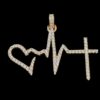 Love, Life & God Pendant Made in 10k Gold Studded with VVS Colorless Moissanite Stone, Designer Trendy Pendant Birthday / Anniversary Gift.