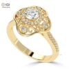 Antique Engagement Wedding Solitaire Women's Ring Made in 18kt Gold Studded With VVS Lab Grown Diamonds, Gift, Luxury Jewelry, Custom Ring